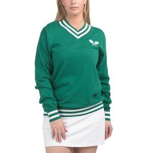 THE BUBBLE Green/white Hatton Striped Solid Sweater